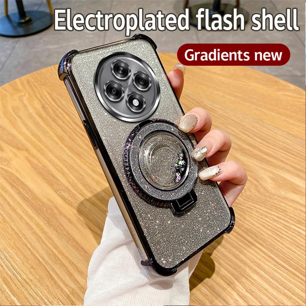 Магнитный чехол-подставка с зыбучим песком для телефона OPPO Reno 11F 5G 12 11 Pro A16 A16S A53S A54S A17 A5 A9 2020 Блестящая противоударная накладка