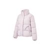 Li Ning Fitness Series Solid Color Stand Collar Water Resistant Anti Static Loose Down Jacket Women Outerwear Silk-Purple AYMT096-4