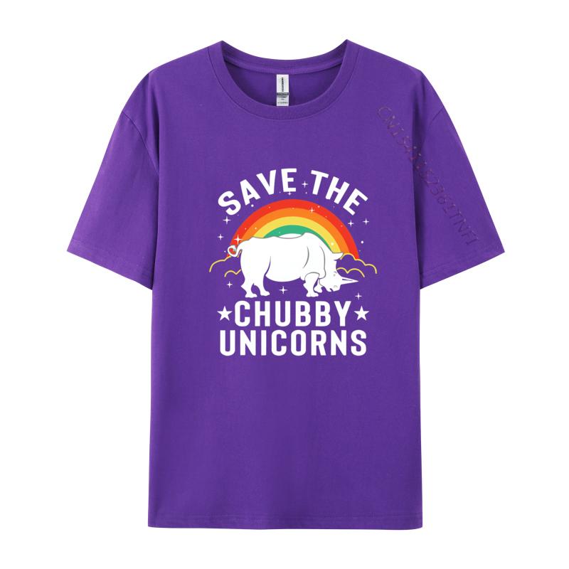 Save The Chubby Unicorns Rhino Rainbow TShirt Party Fitness Tight T Shirt Prevailing White Graphic Tee