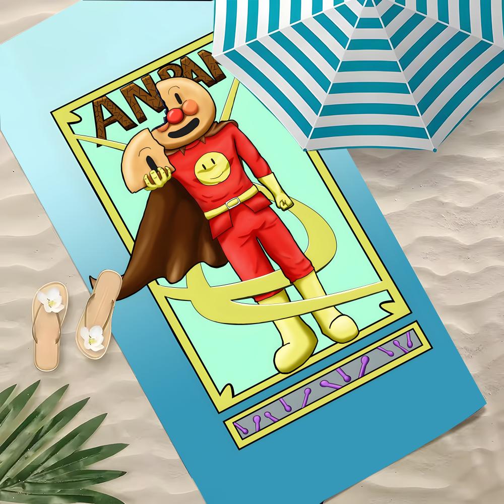 Мультяшное полотенце A-ANPANMAN из полиэстера, пляжное полотенце, быстросохнущее, не оставляющее песка, банное полотенце для лета, бассейна, путешествий, отпуска