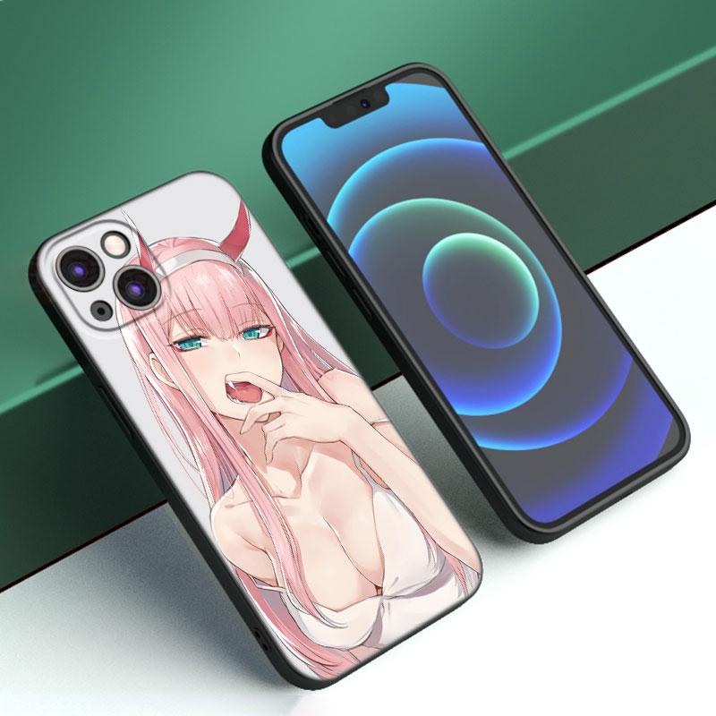 Чехол для телефона Anime Zero Two Darling для Apple iPhone 12 13 Mini 11 14 15 Pro Max 7 8 Plus X XR XS SE 2020 2022 черный силиконовый чехол