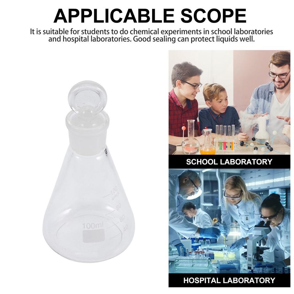 Chemistry Glassware Erlenmeyer Flask Made of Premium Borosilicate Glass Accurate Graduation Wide Mouth for Lab Experiments