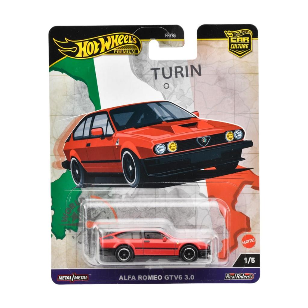 Hot Wheels Автомобильная культура Мировой тур Alfa Romeo GTV6 3.0 игрушечный автомобиль мини-автомобиль от 3 лет и старше красный HRV80