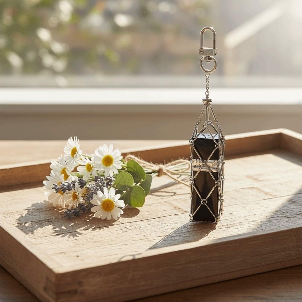 Portable Metal Net Lipstick Bag Hollow Mini Mesh Bag Key Chain Light Weight Creative Lipstick Cover Key Ring Travel