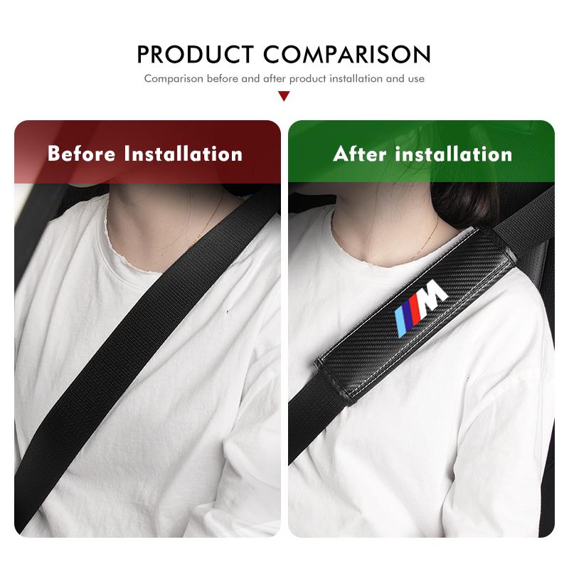 MLKH2 For BMW Leather Car Seat Belt Shoulder Cover Protection Accessories E30 E34 E36 E39 E46 E52 E53 E60 E61 E62 E70 E71 E83