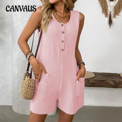 Женские летние новые цельные шорты с застежкой на пуговицу Темперамент Элегантный досуг