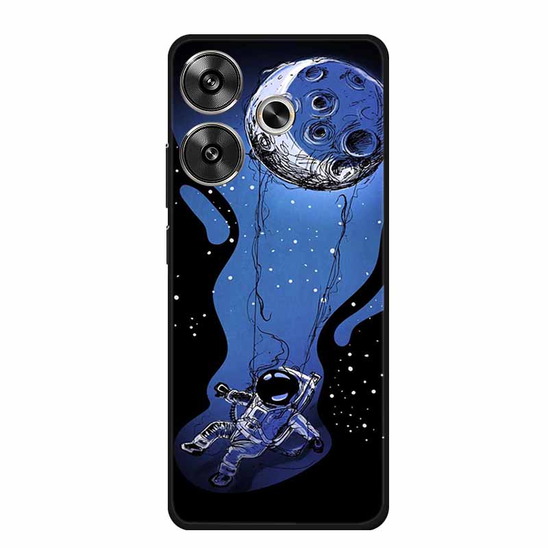 6.79" For Poco M6 4G Case POCOM6 Phone Cover Black Silicone Soft Back Cover Case For Xiaomi Poco M6 4G Case M 6 Protective Coque