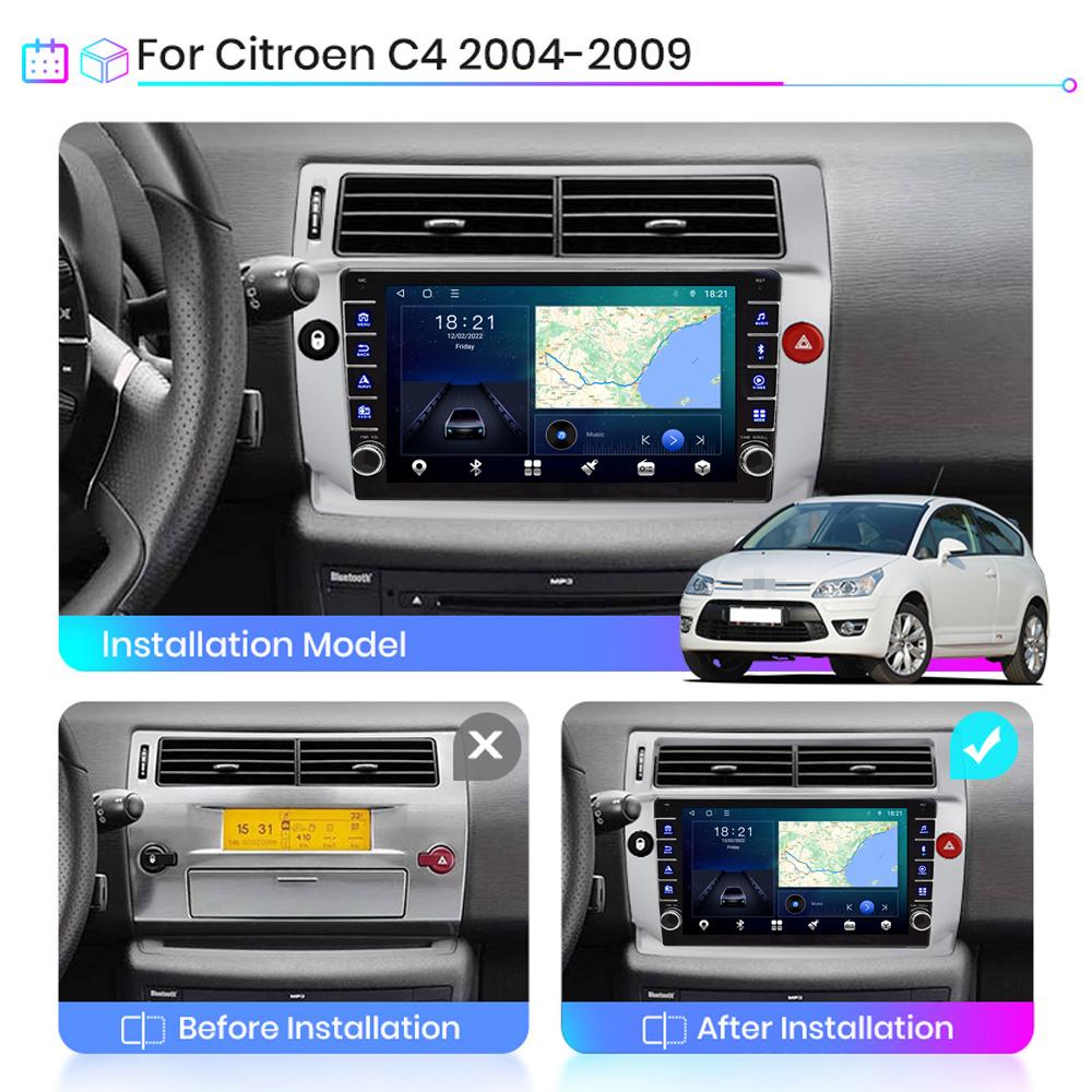 Для Citroen C4 C-Triomphe C-Quatre 2004-2009 с кнопкой, автомобильным радио, мультимедиа, 2Din, стерео аудио, Android-видео, 1 + 16 ГБ