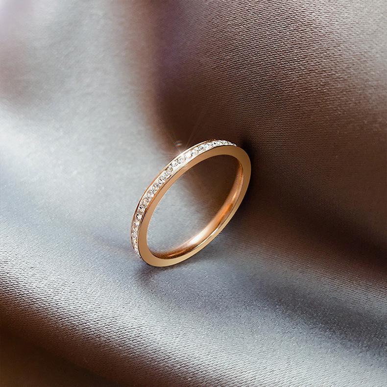 Starry Sky Diamond Titanium Steel Ring: Elegant, Stylish, and Durable Couple's Fashion Ring