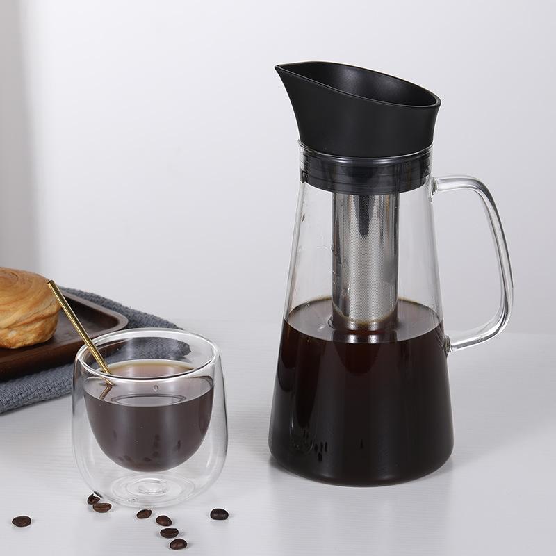 Cold Brew Coffee Pot Set 1.5L Coffee Maker Dual Use Filter Coffee Tea Pot Espresso Ice Drip Maker Glass Pots Reusable Detachable