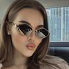 Fashion Polygonal Sunglasses Rhombus Ladies Sun Glasses Unique Metal Frame Punk Eyewear Men Sunshades Eyewear