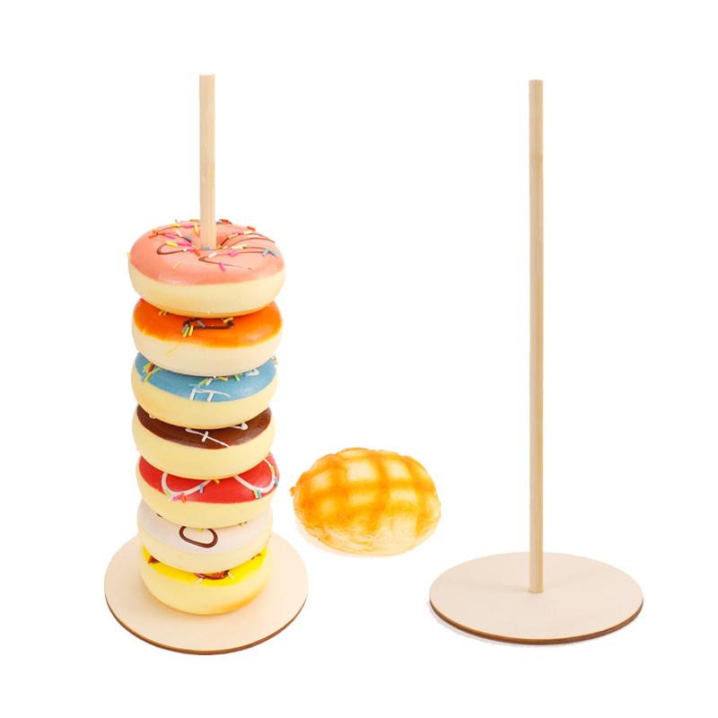Wooden Doughnut Holder Dessert Display Rack Dim Sum Bread Sales Rack Donut Stand Birthday Party Wedding Table Decoration