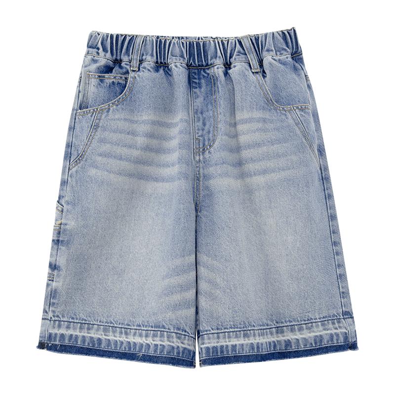 ZuoXi Boys' Colorblock Washed Denim Shorts
