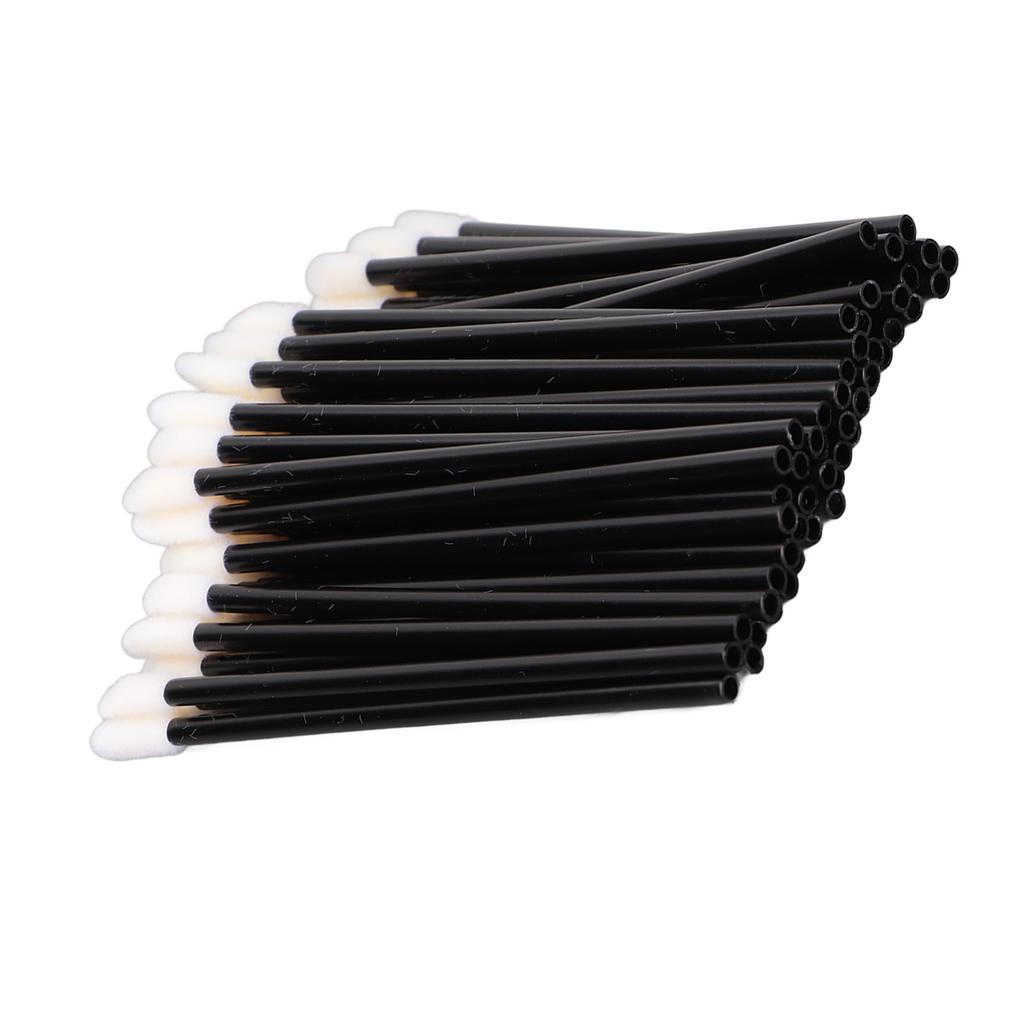 100Pcs Disposable Lip Brushes Lightweight Comfortable Odorless Safe Lipstick Brush Applicator with Black Rod