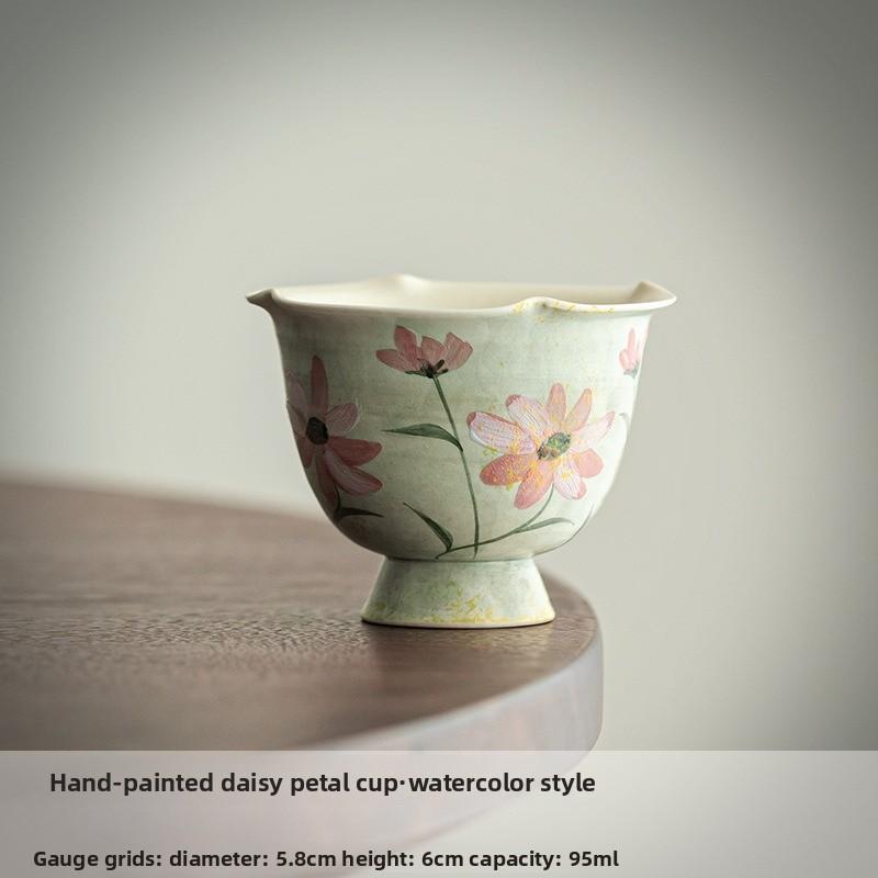 Hand Painted Daisy Tea Cup High Quality Porcelain Tea Set for Women Afternoon Tea Personal Use