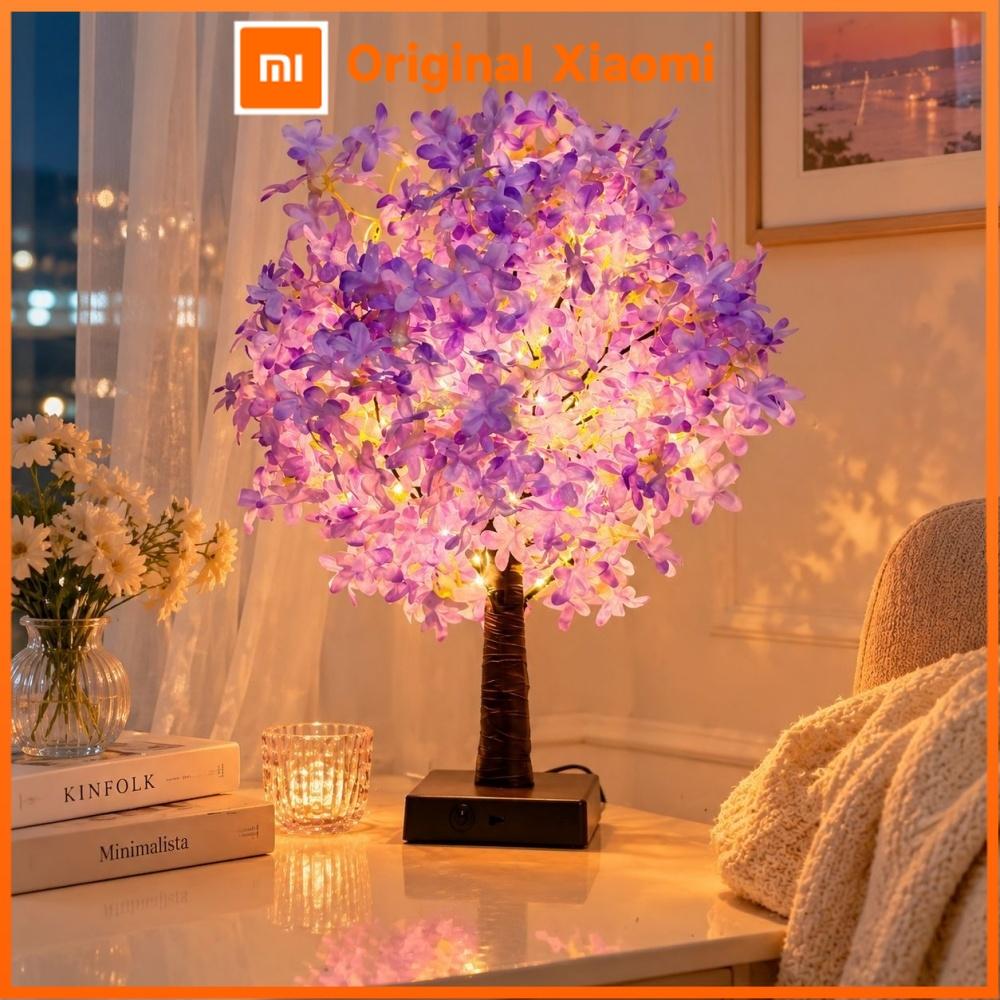 Xiaomi Cherry Blossom Tree Lights Warm LED Table Artifical Bonsai Tree Battery/USB for Wedding Party Spring Home Indoor Room Decor