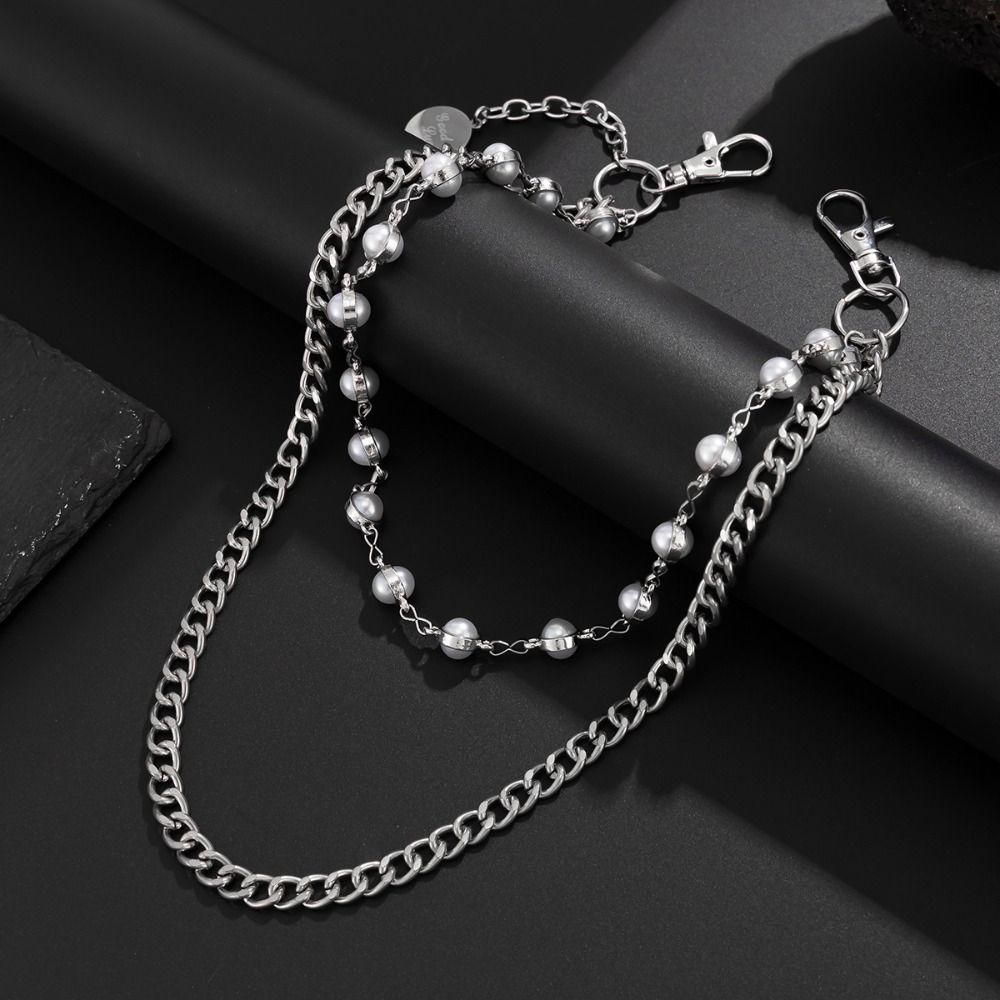 Zinc Zinc Zinc Alloy Pearl Waist Chain Tassel Pants Chain Goth Tassel Jeans Chain Female