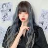 Длинный волнистый синтетический парик с челкой из натуральных волос, женский термостойкий парик для повседневного использования для косплея