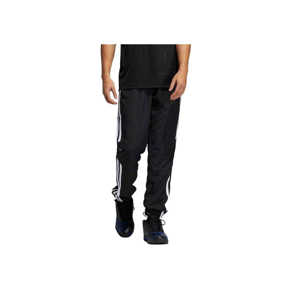 Adidas Удобные дышащие спортивные брюки с манжетами в стиле ретро, длинные трикотажные спортивные брюки для мужчин, черные GH6688