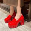 Fashion 2024 High-heeled Shoes Women Chunky Platform Heels Designer Luxury Wedding Shoes Bride Pumps Woman Party Footwear