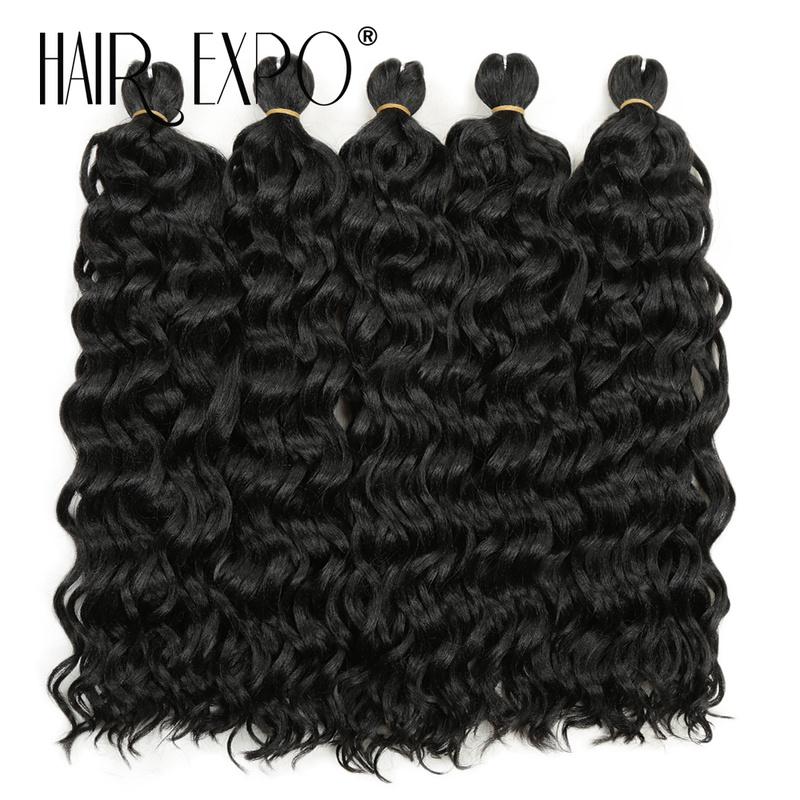 18Inch 24Inch Ocean Wave Crochet Braids Hair Hawaii Afro Curls Ombre Synthetic Braiding Hair Extensions Deep Wave Crochet Hair