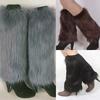 Winter Shop Winter Fashion Women Boot Solid Color Cs Warm Furry Faux Fur Leg Warmers
