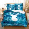 3D Digital Printing 2/3pc  Quilt Cover Pillowcase Double Bed Set Cover Quilt Soft Microfiber Bedding Set  Sika Deer