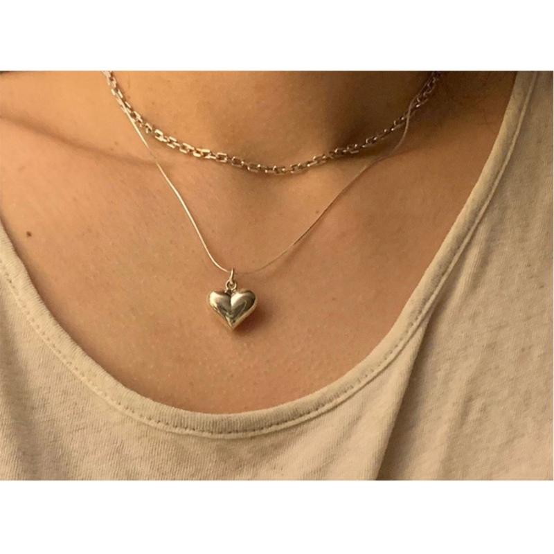Heart Pendant Necklace Girl Heart Pendant Necklaces Love Pendant Necklace Love Necklaces Titanium Steel Material Jewelry