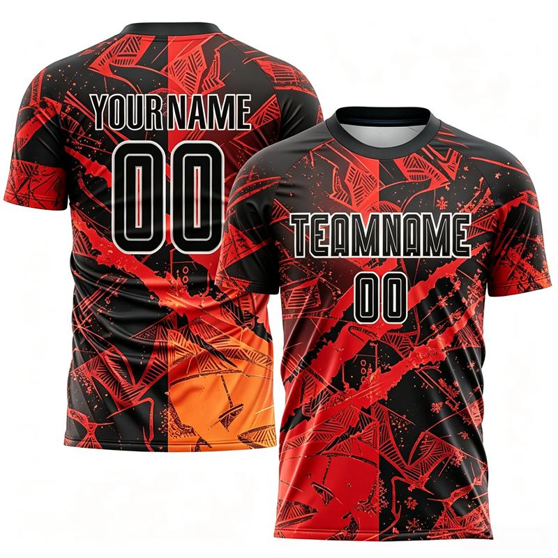 Customized Name Number Football Jersey Men Colorful Geometric 3D Print Sports T Shirt Summer Trend Novelty Team Top