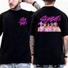 KPop Охотники на демонов SAJA BOYS Футболка из чистого хлопка Rumi Huntrix SAJAT Футболка 2026 Лето Мужская Женская Оверсайз Футболка Y2K