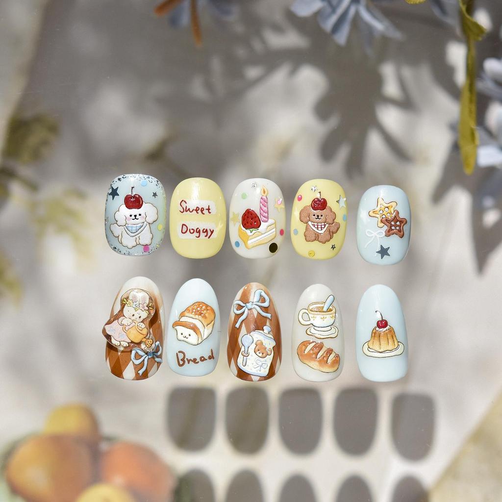 Tomoni 3D Cute Children's Nail Stickers - Dessert & Puppy Jewelry Designs