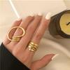 2024 Luxurious Alloy Metal Two-Piece Geometric Adjustable Ring Set