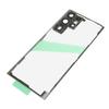 Back Glass Cover Replacement for Galaxy S22 Ultra with Pre Installed Camera Lens Tape Repair Tools Phone Stand Black
