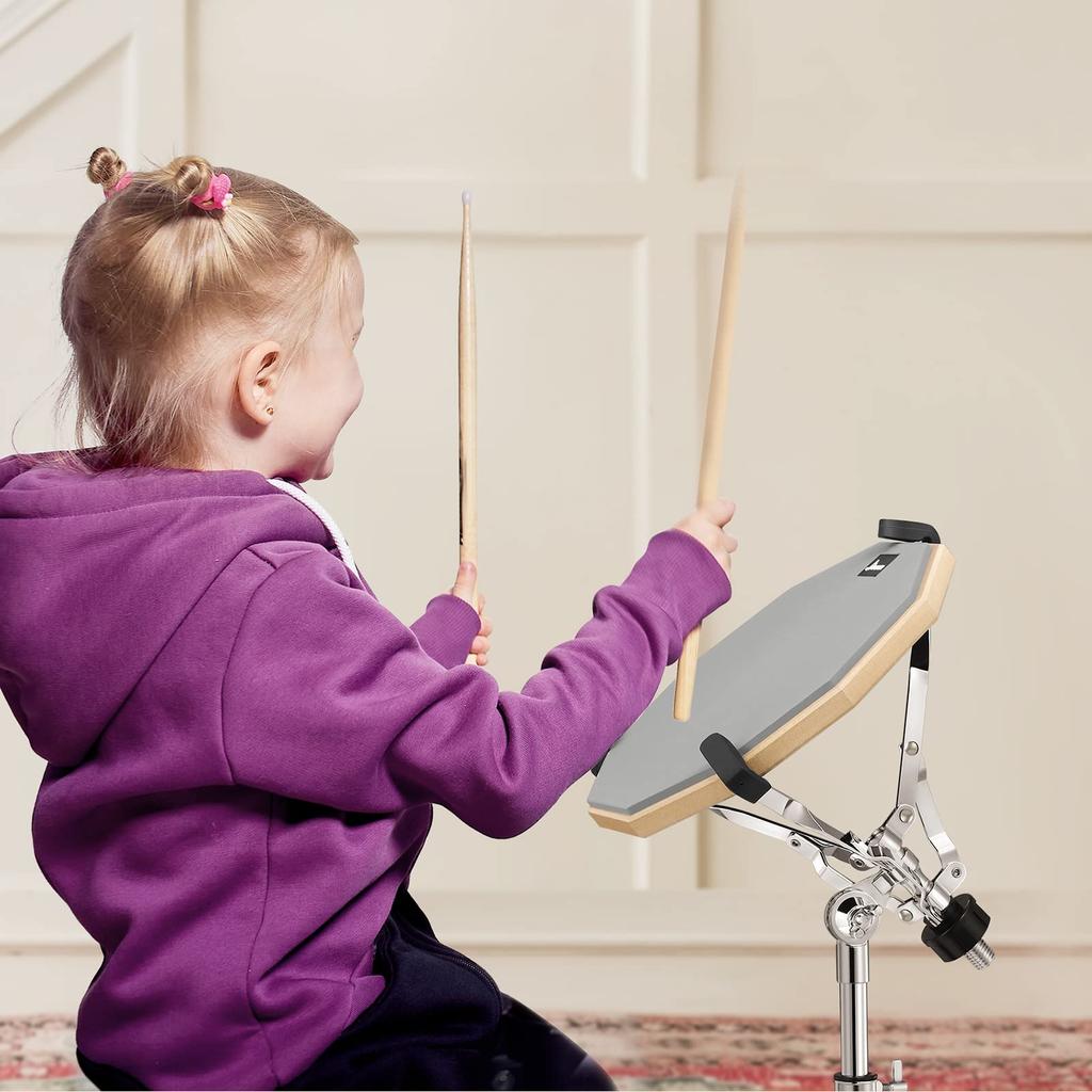 Donner Drum Practice Pad для тихой стойки малого барабана, портативный барабан, 3 пары барабанов, 6 барабанных гелей, обучение, набор, рюкзак, палочки, (12 дюймов)
