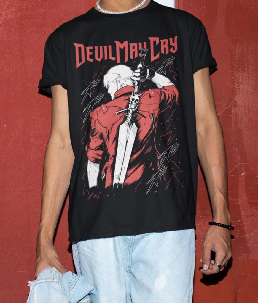 Dante Shooter DMC Премиум Унисекс Футболка Devil May Cry 3 Премиум Унисекс Футболка Для Пары Всесезонная Уличная Рубашка