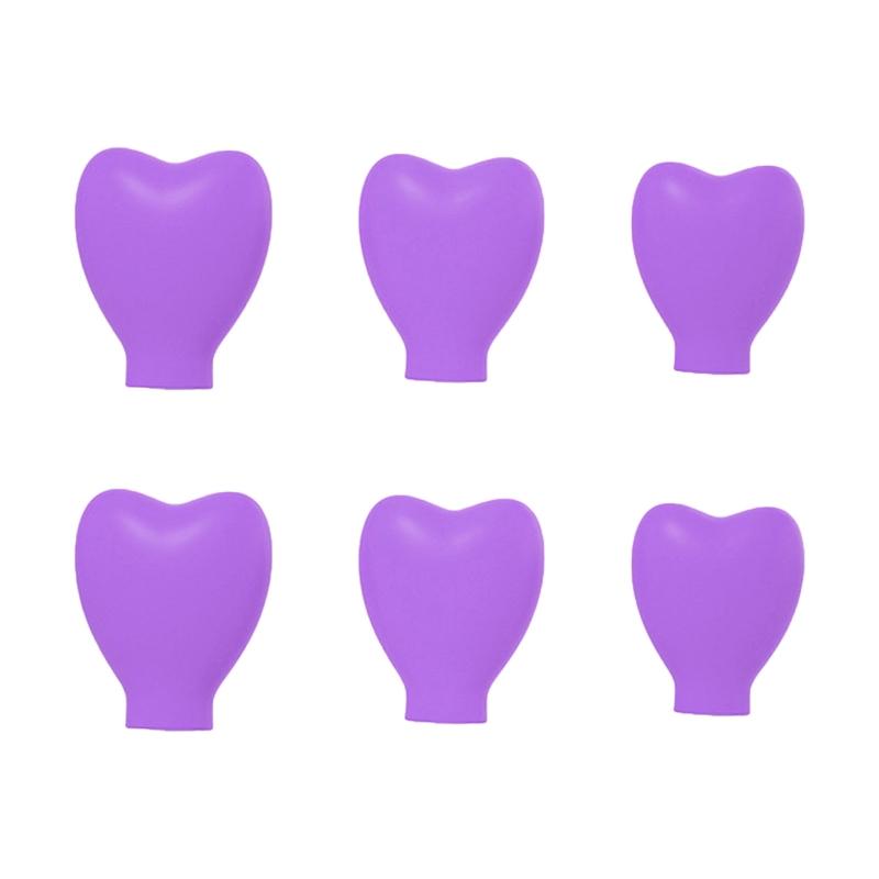 Чехлы для кистей для макияжа 6 шт. Органайзер для кистей для теней для век защитный колпачок для женщин на открытом воздухе путешествия портативные принадлежности в форме сердца