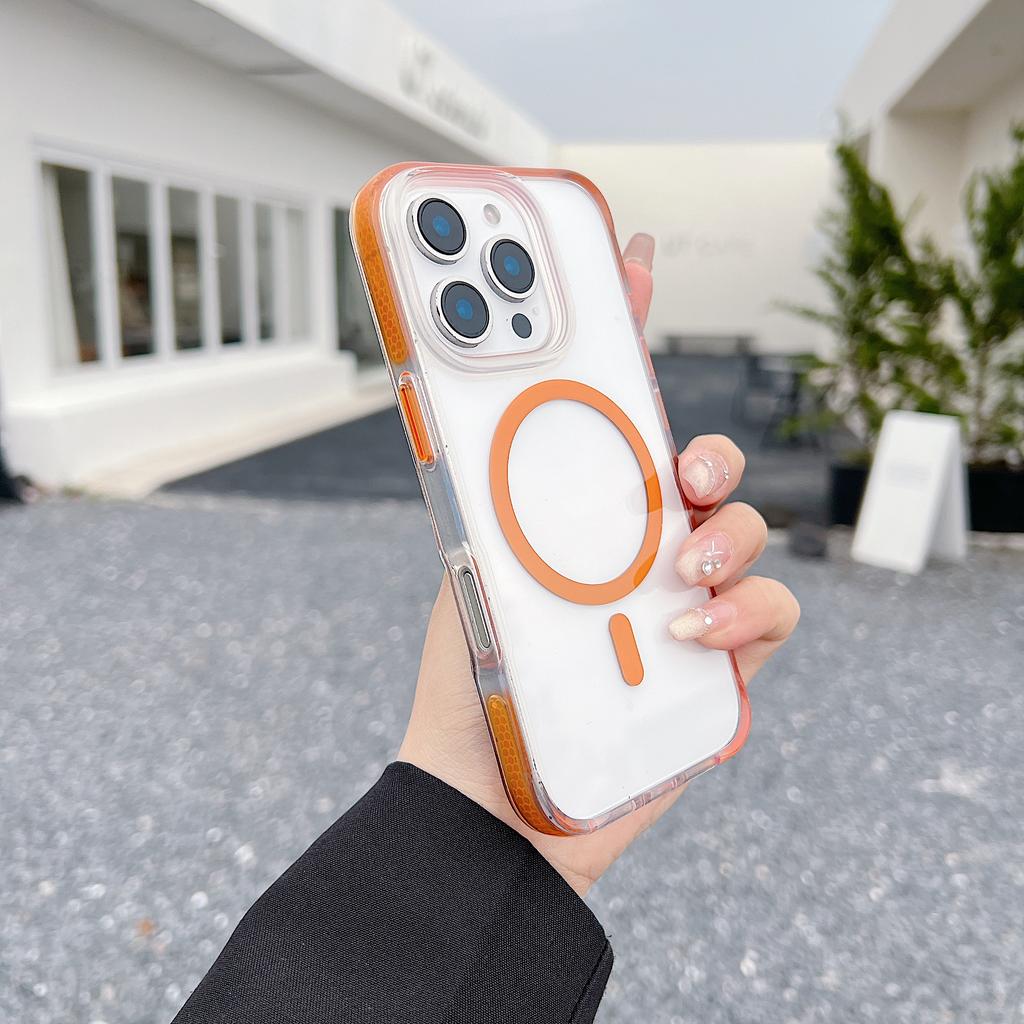 For iPhone 16 Pro Max Case Compatible with MagSafe Clear TPU Acrylic Phone Back Cover