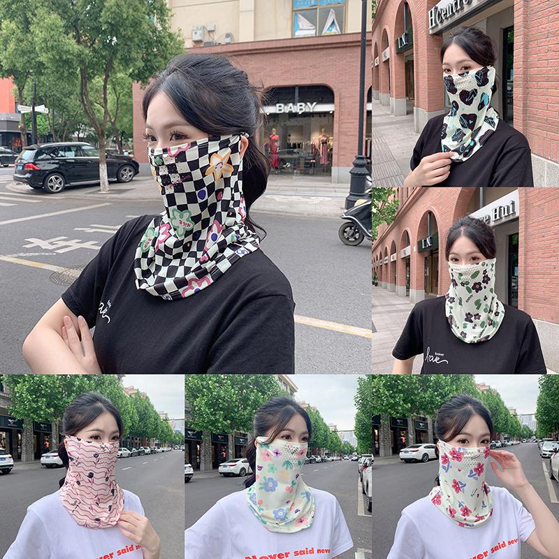 Sun Protective Scarf Neck Eye Full Protection Mask Women Breathable Facemask For Outdoors Cycling