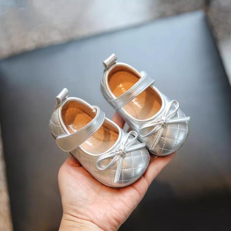 Youth style shoes Soft Sole Toddler Girls Walking Shoes Princess Style Slip-On With Bow Non-Slip Breathable Flat Shoe 0-6 Years