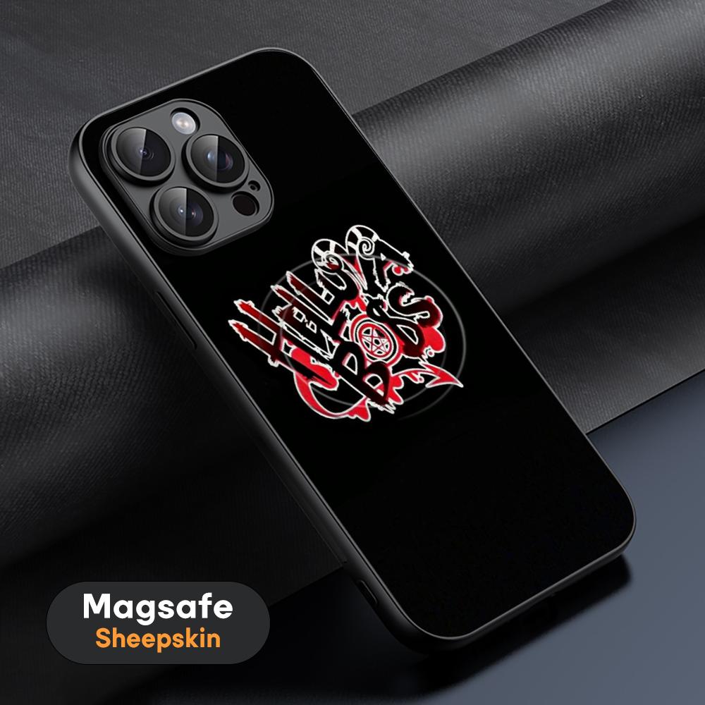 Классический аниме-узор Helluva Boss Чехол для телефона Для iPhone 17 16 15 14 13 12 11 Plus Pro Max Высококачественная Роскошная Magsafe Овечья кожа
