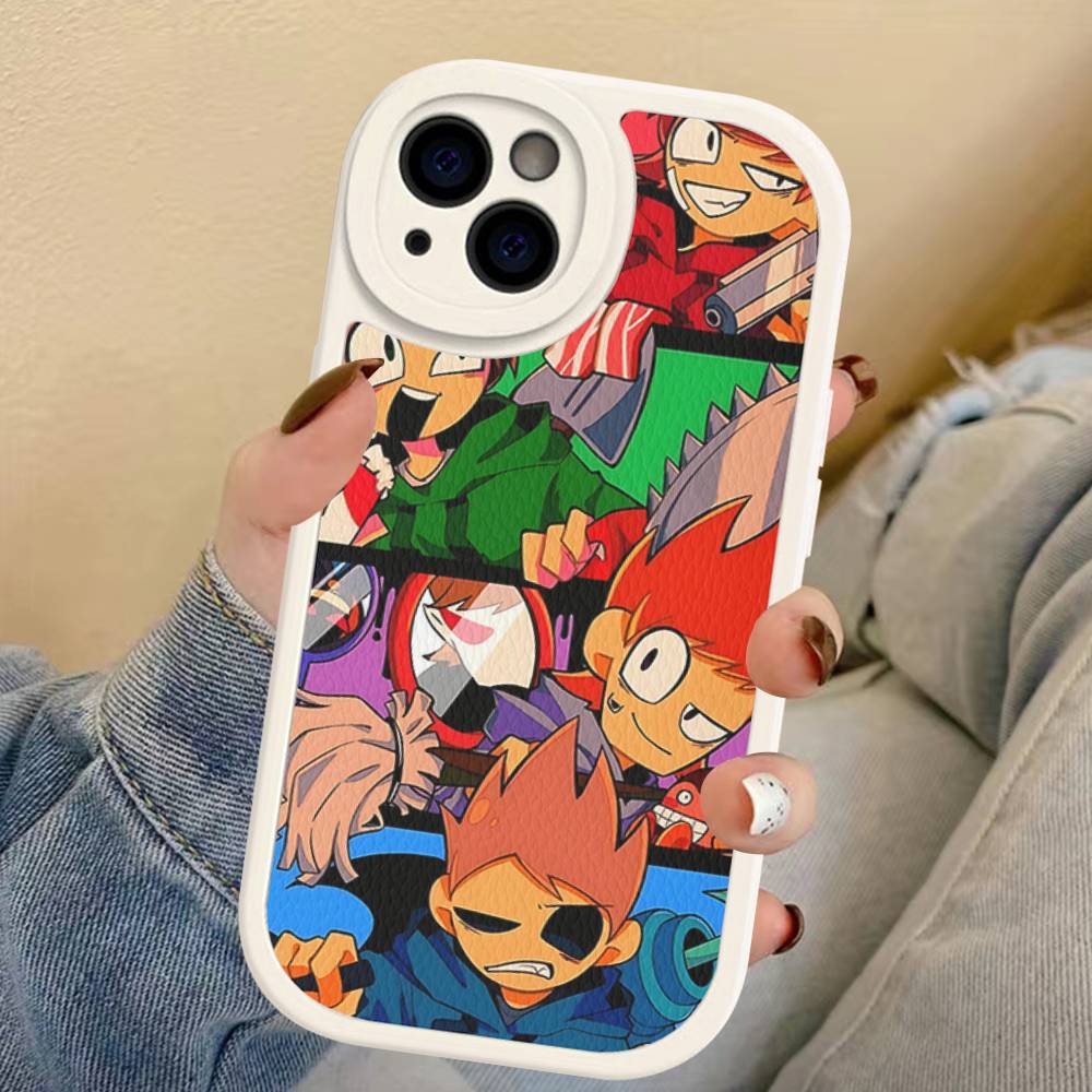 Мультяшный Милый Чехол Для Телефона E-Eddsworlds Для IPhone 16 15 14 11 12 13 Pro Max Plus Задняя Кожаная Крышка