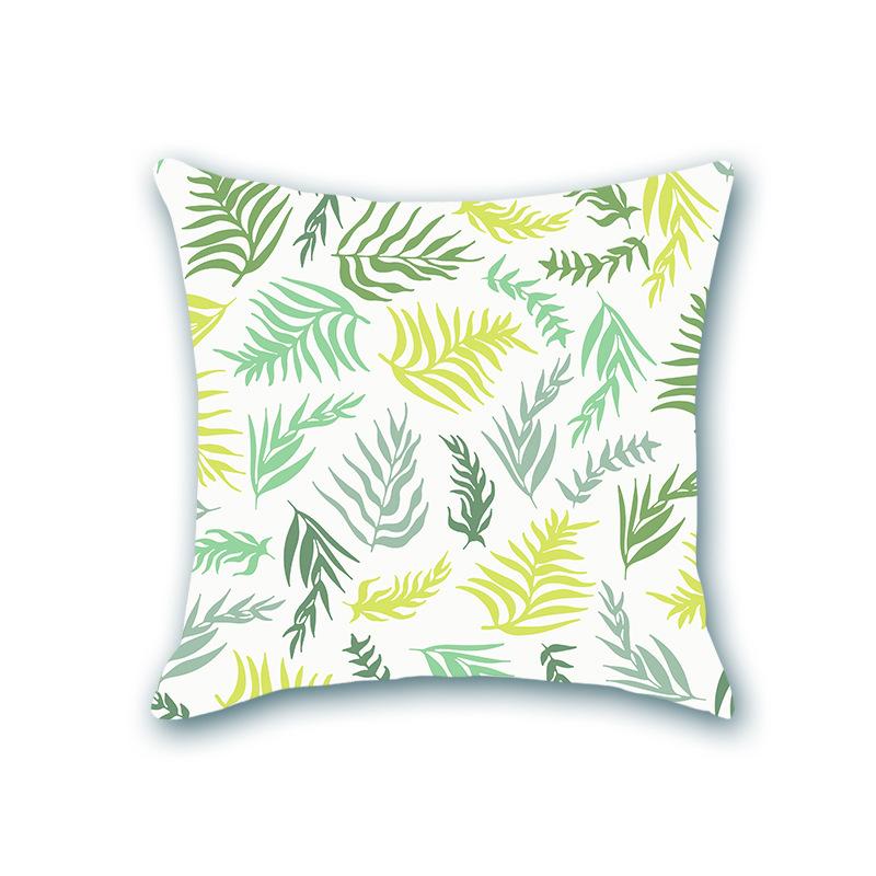New Plant Print Decorative Imitation Super Soft Pillow Case Nordic Floral Sofa Office Bedside Cushion Cover