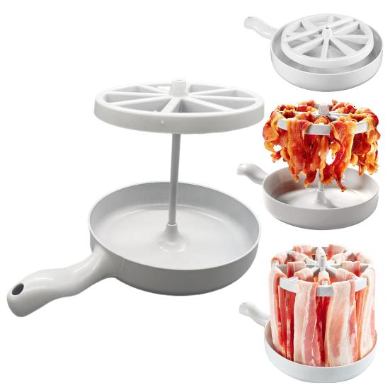 Противень для микроволновки с беконом, хрустящий бекон, жироуловитель с ситечком, подставка для духовки, универсальная посуда для приготовления фаст-фуда