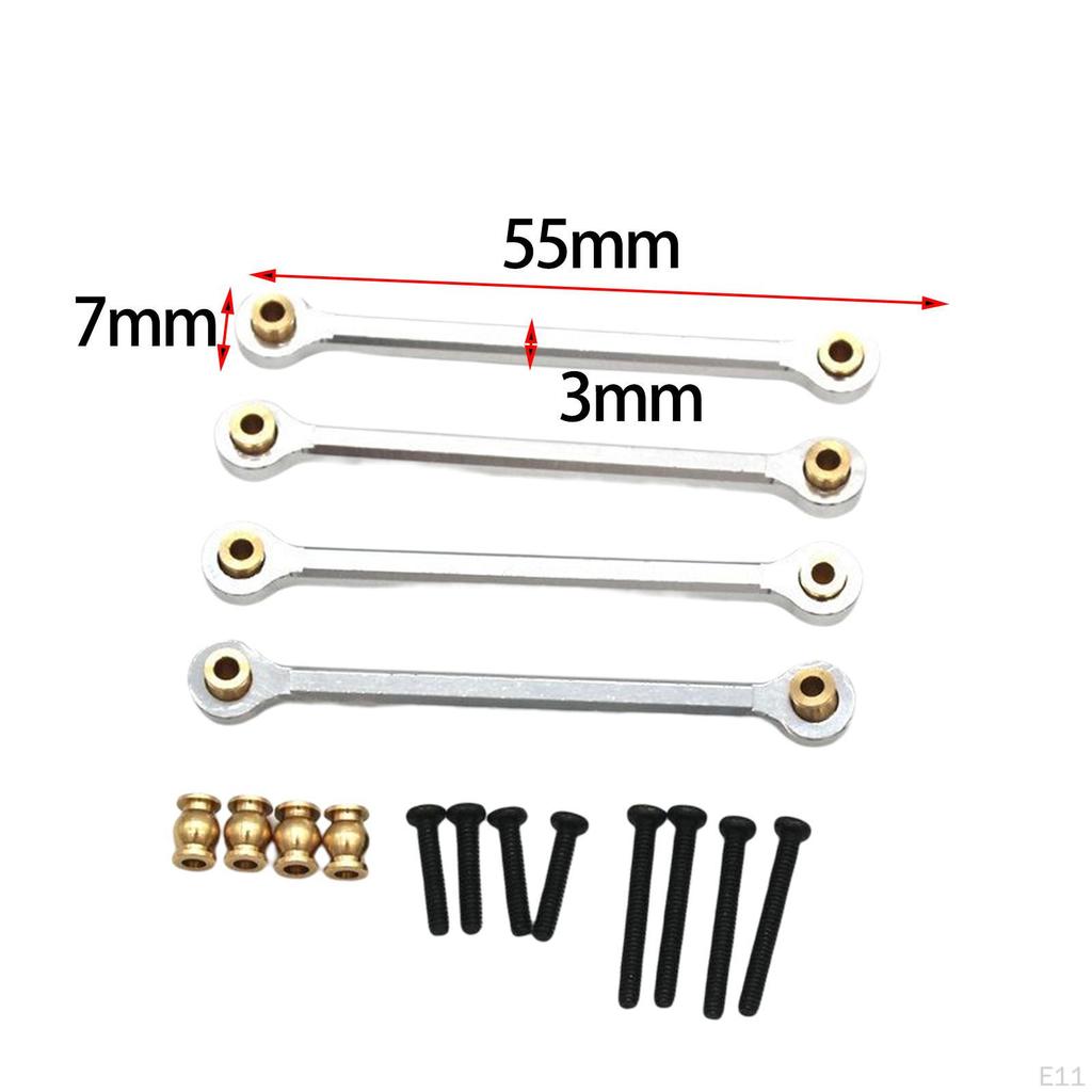 4 Piece Aluminum Alloy Pull Rod Set Replacement Upgrade for 1/24 RC Car Crawler Accessories DIY