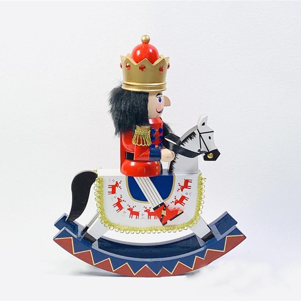 30 см лошадка-качалка Щелкунчик Солдат кукла деревянная ручная работа Щелкунчик верховая лошадь игрушка украшение рождественский подарок украшение