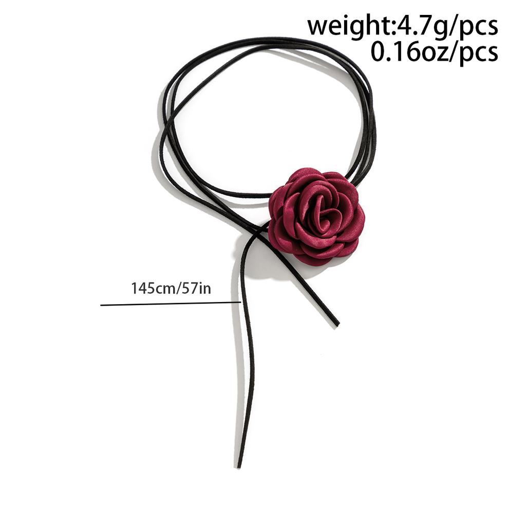 Gothic Elegant Big Rose Flower Clavicle Chain Necklace Women Wed Bridal Sexy Adjustable Choker Mariage Zircon Y2K Accessories