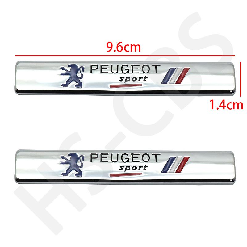 2Pcs Metal Sport Logo Car Fender Door Emblem Badge Car Stickers For Peugeot 3008 208 308 307 2008 207 107 5008 4008 Car Styling