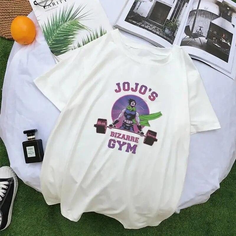 JoJo Bizarre Adventure Anime T Shirt Harajuku Women Unisex Casual Vintage Streetwear Short Sleeve Plus Size T Shirt Unisex