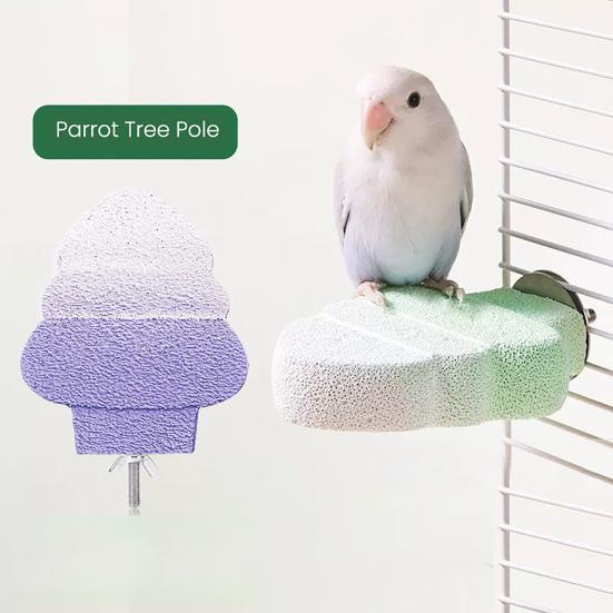 Parrot Perch Birds Rest Platform Claw And Beak Grinding Stand Cage Chew Toy Parrot Playground for Parakeets Cockatoos Budgies