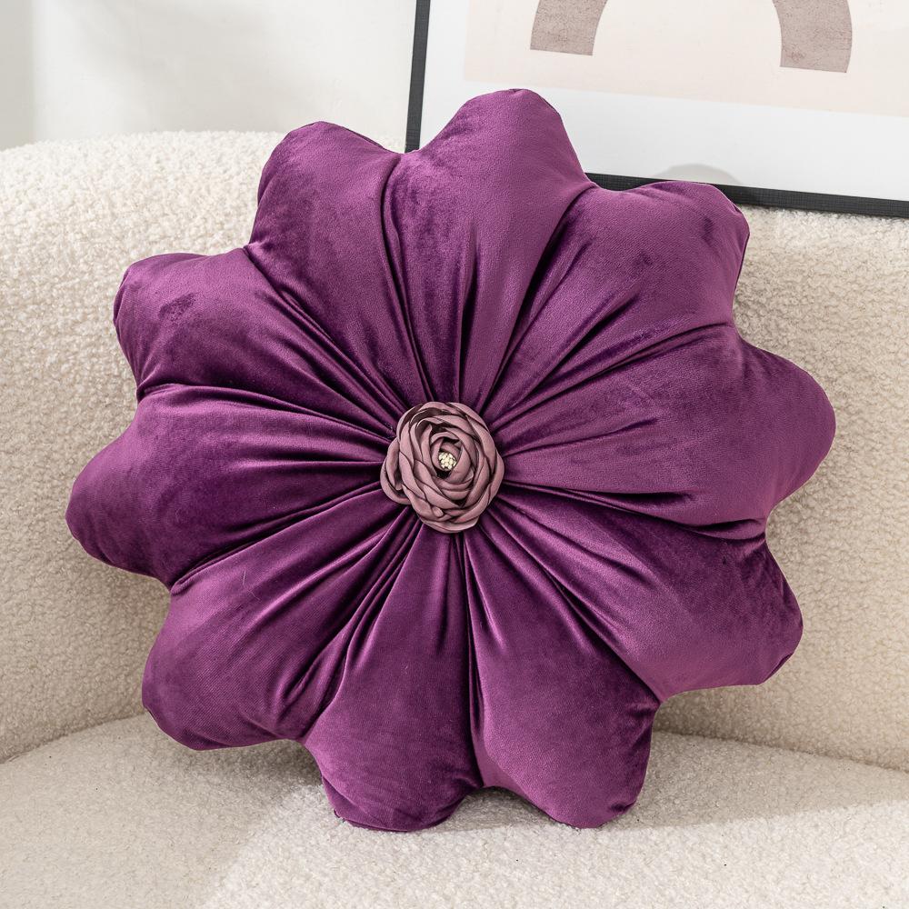 Sunflower Hug Pillow Soft and Skin Friendly New Product Dutch Velvet Sofa Bedroom Flower Shaped Backrest Pillow Simple Style